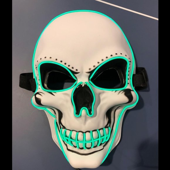 Scary Halloween Mask LED Light up, Great Costume for Parties and October Fest - Picture 2 of 8